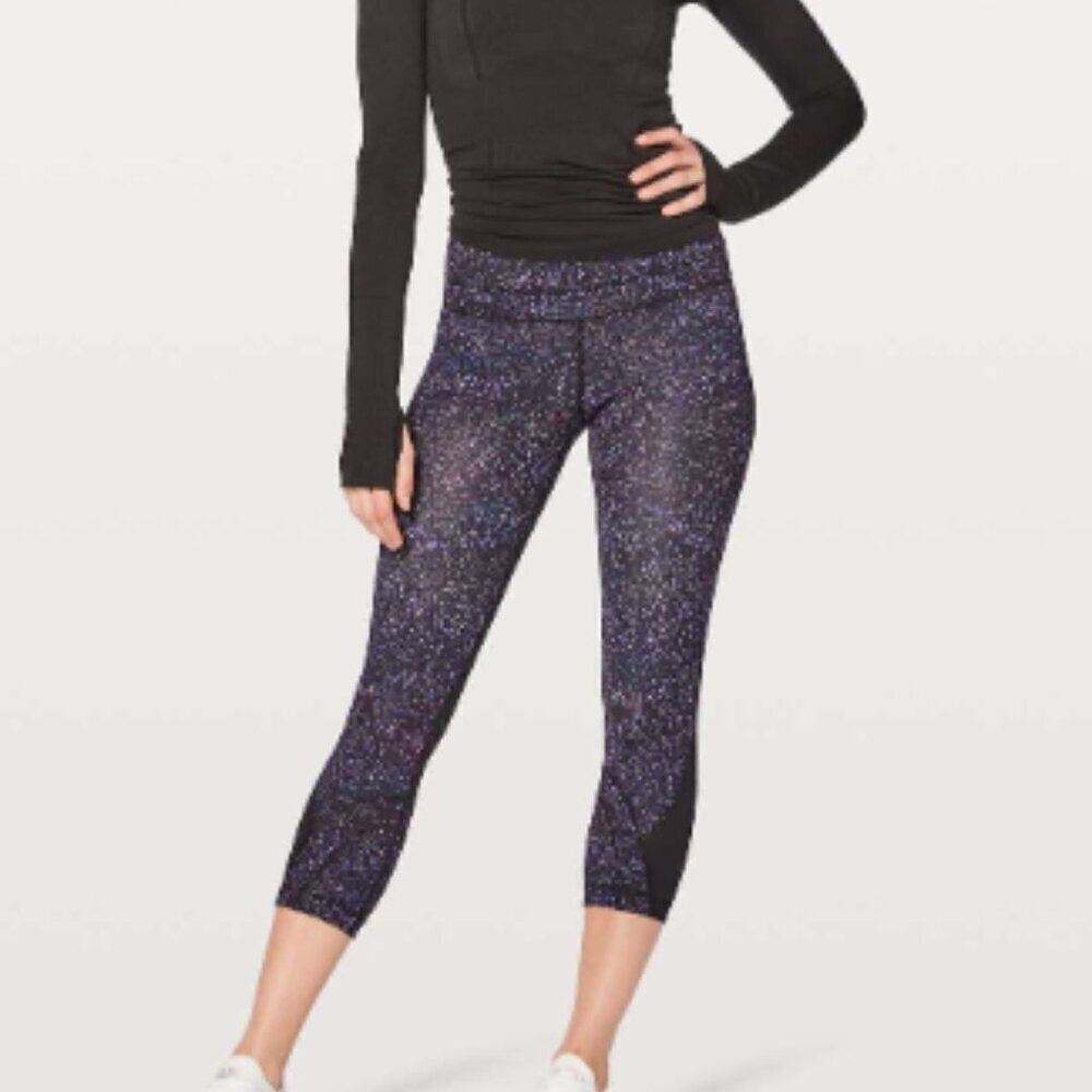 EC Lululemon Inspire Crop II - Crystalline Multi / Black - Size 8